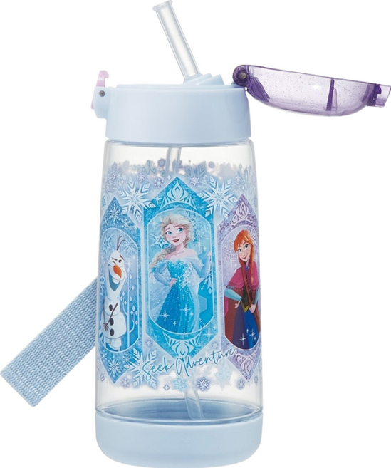 Skater PET吸管水壺, 冰雪奇緣 藍色, 480ml, 1個