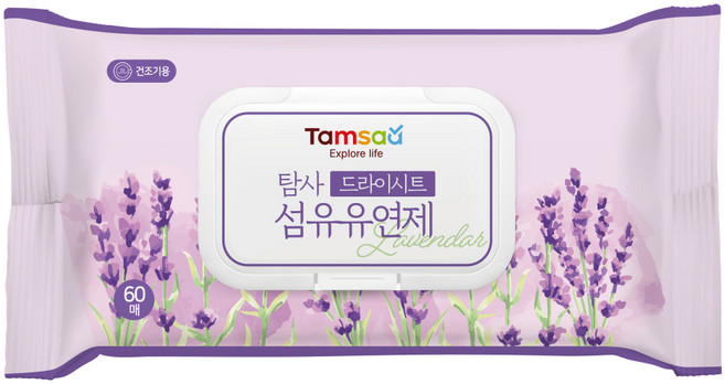 탐사 드라이시트 섬유유연제 라벤더 본품, 60개입, 1개