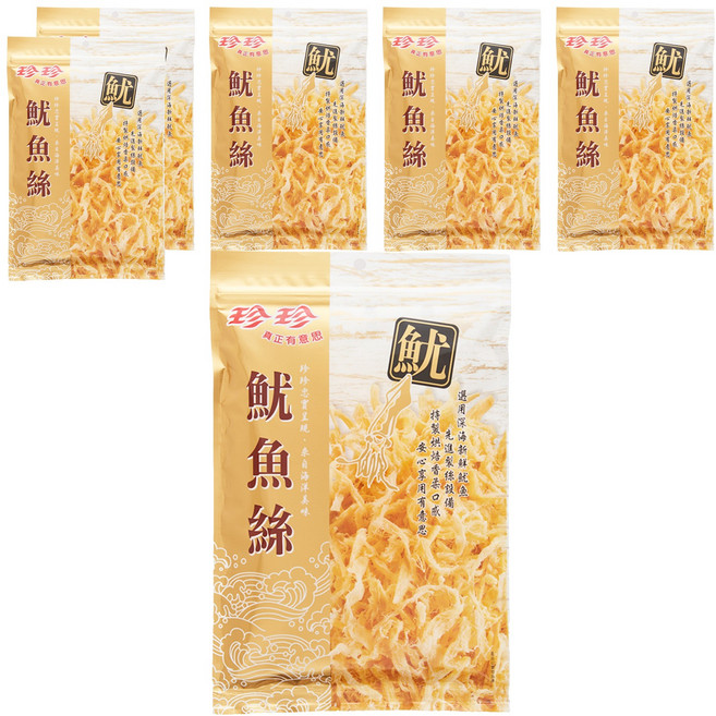 珍珍 魷魚絲, 80g, 6包