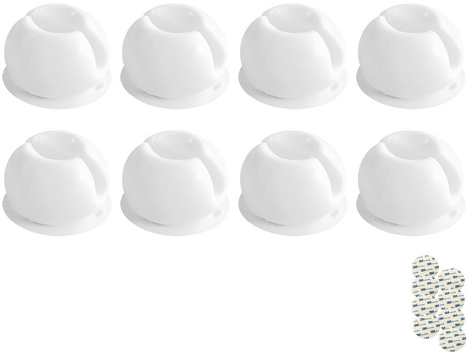 까사파리 무타공 욕실 치약 칫솔꽂이 벽걸이 + 부착스티커, 회백색, 8개