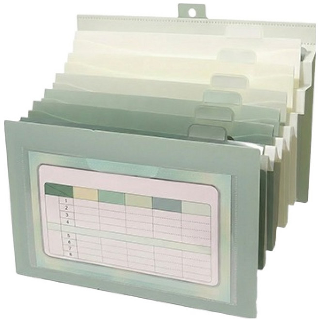와이홉 벽걸이 아코디언 파일, 그린, 1개