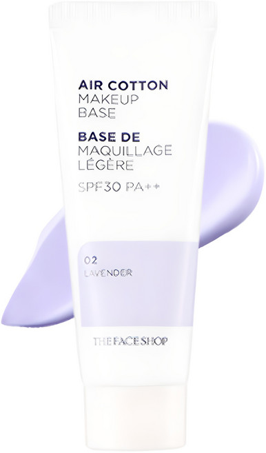더페이스샵 에어코튼 메이크업 베이스 35g, 라벤더, 1개