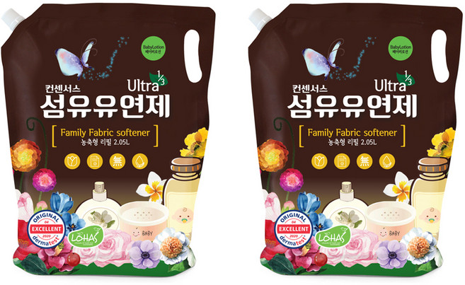 컨센서스 농축형 섬유유연제 리필, 2.05L, 2개