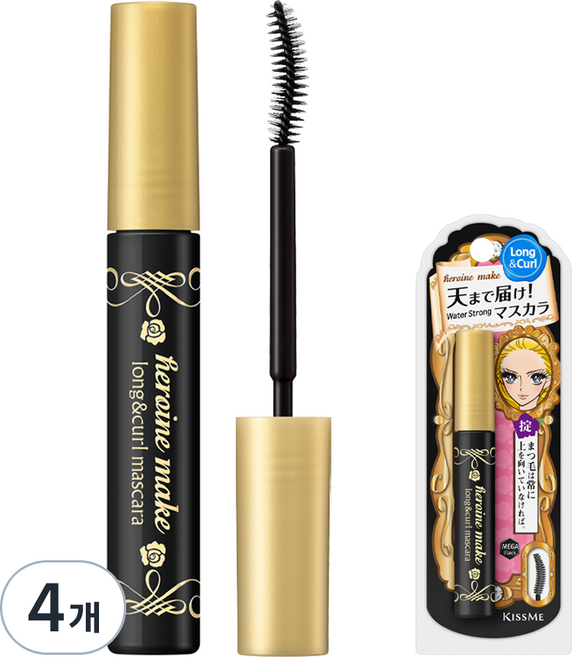 히로인메이크 롱앤컬 마스카라 P 6g, 딥블랙, 4개