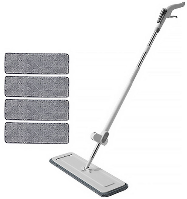 피티즘 스프레이 노터치 슬라이드 밀대걸레+극세사 전용패드 4p, 1세트