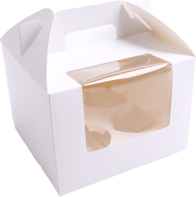 방구석상인 머핀상자 4구 + 머핀틀 세트, 화이트, 50세트