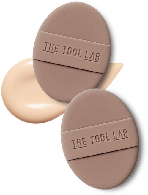 THE TOOL LAB 持久水潤彈力粉撲 一般型, 2個, 摩卡