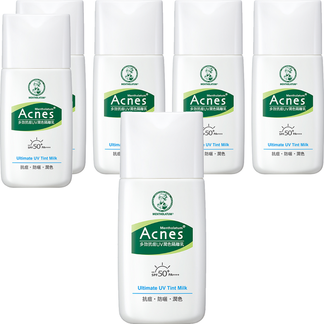 MENTHOLATUM 曼秀雷敦 Acnes 台灣公司貨 多效抗痘UV潤色隔離乳 SPF50+ PA++++, 30g, 6瓶