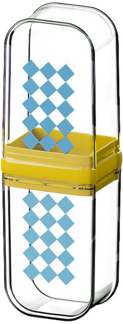 더자카 라운드 사각 투명 칫솔케이스, 옐로, 1개