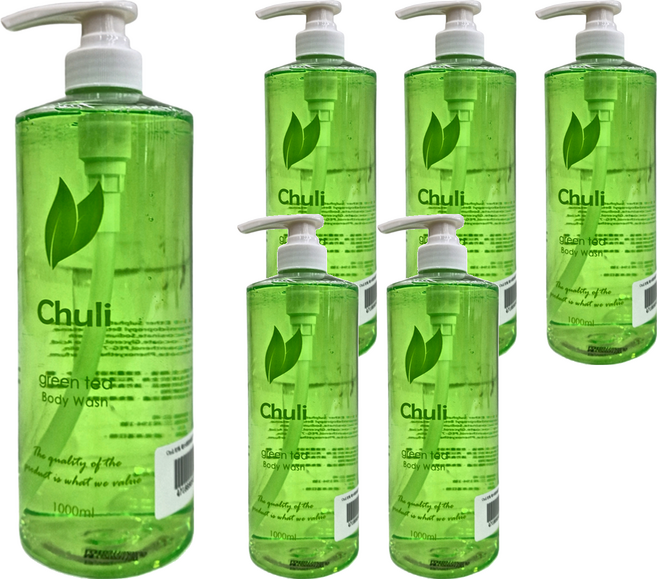 Chuli 初梨 香水調胺基酸沐浴乳 綠茶, 1L, 6瓶
