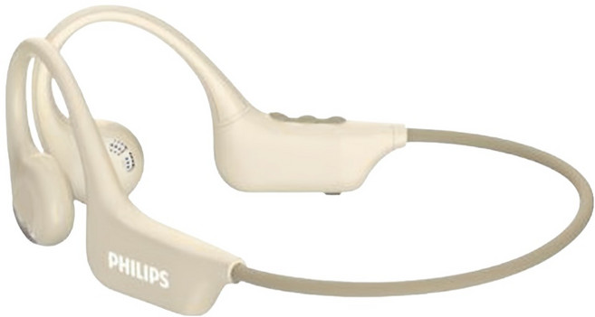 PHILIPS 飛利浦 氣傳導開放式運動耳掛藍牙耳機, TAA1708, 奶茶