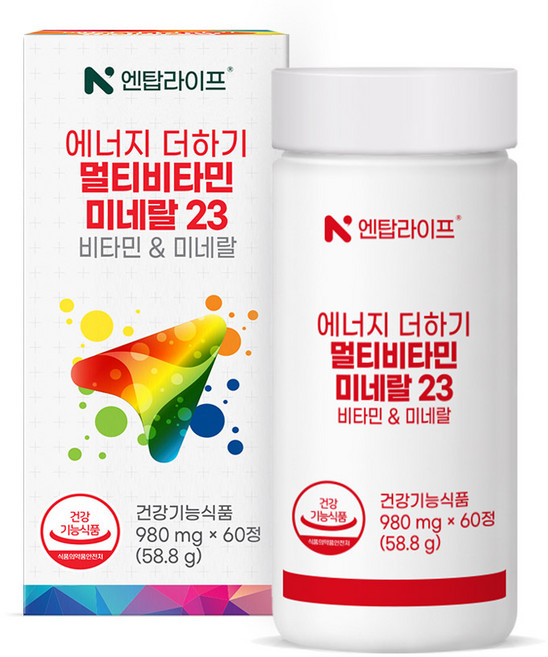 Ntop 能量補充 綜合維他命礦物質23 58.8g, 60錠, 1個
