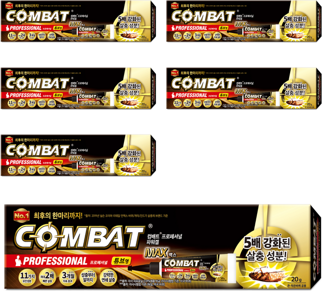 컴배트 맥스 겔 튜브형 바퀴살충제, 20g, 6개