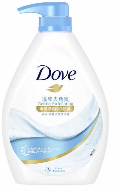 Dove 多芬 滋養柔膚沐浴露 溫和去角質 柔滑 提亮暗沉肌膚, 900g, 1瓶