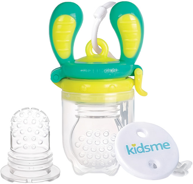 kidsme 咬咬樂輔食器, 綠黃色, 1組