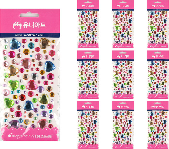 유니아트 비즈 스티커 36번, 혼합색상, 10개