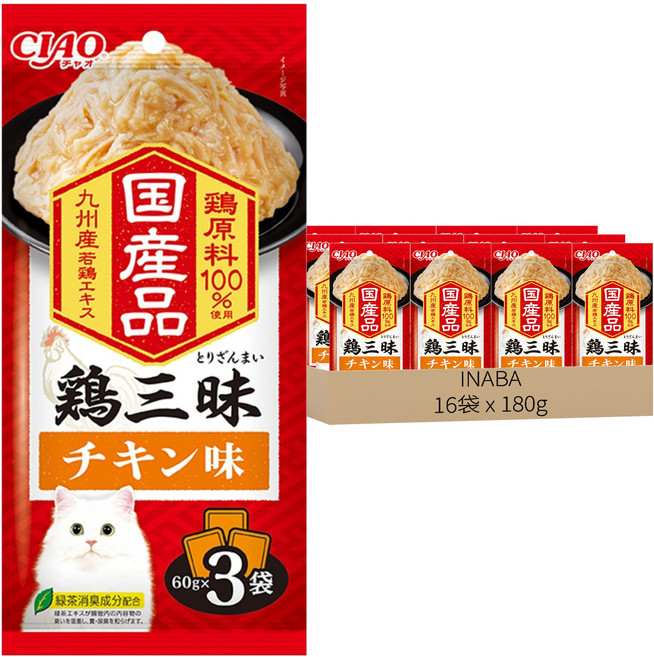INABA CIAO 啾嚕 豪華三昧餐包, 180g, 16袋, 雞肉