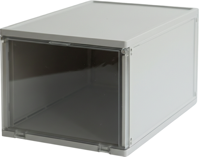 SHUTER 樹德 拼拼樂收納鞋盒 前開式 可堆疊, 灰色, 1個