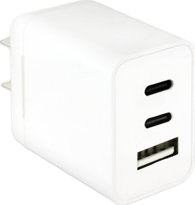 Dr.AV 聖岡科技 3.4A USB充電器 三孔 USB-334AC 6.6 x 4 x 2.8cm, 白色, 1個