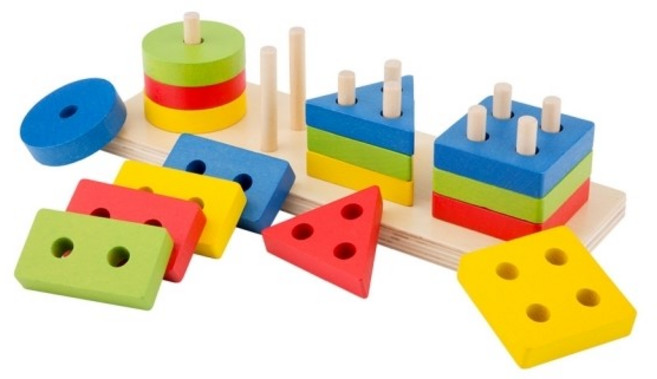 woet 幼幼幾何形狀堆疊玩具 #10500, 1組, 17pcs