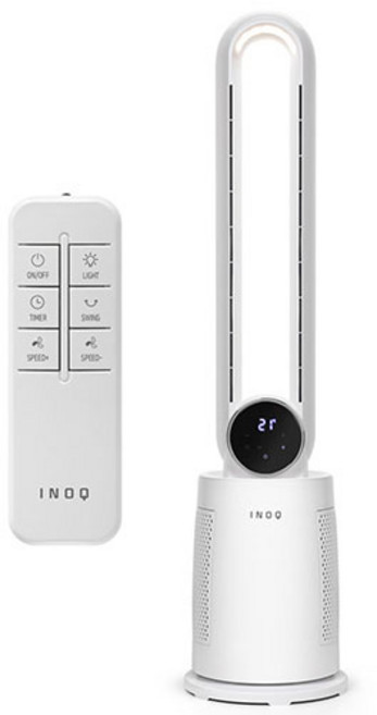 이노크아든 BLDC모터 날개없는 타워형 무드등 리모컨 선풍기, IA-NF1000, 1개