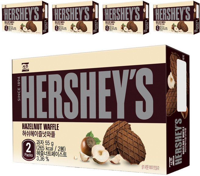 허쉬 헤이즐넛 와플, 55g, 5개