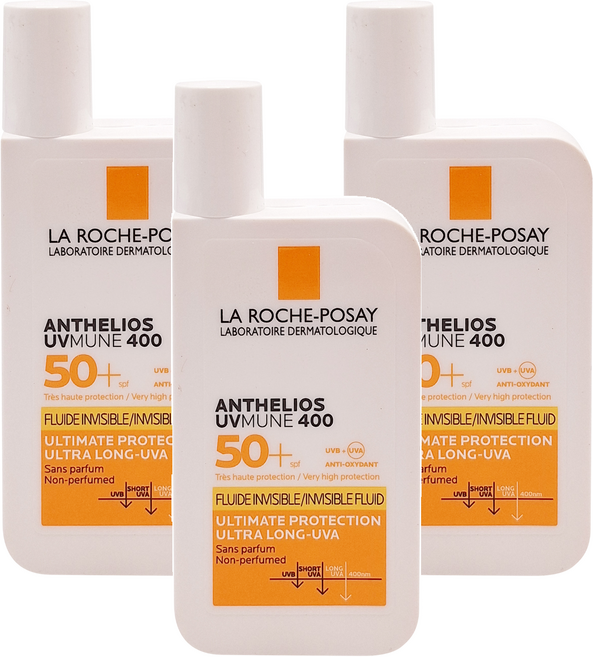 LA ROCHE POSAY 理膚寶水 安得利清爽極效夏卡防曬液 SPF50+ PA++++, 50ml, 3瓶