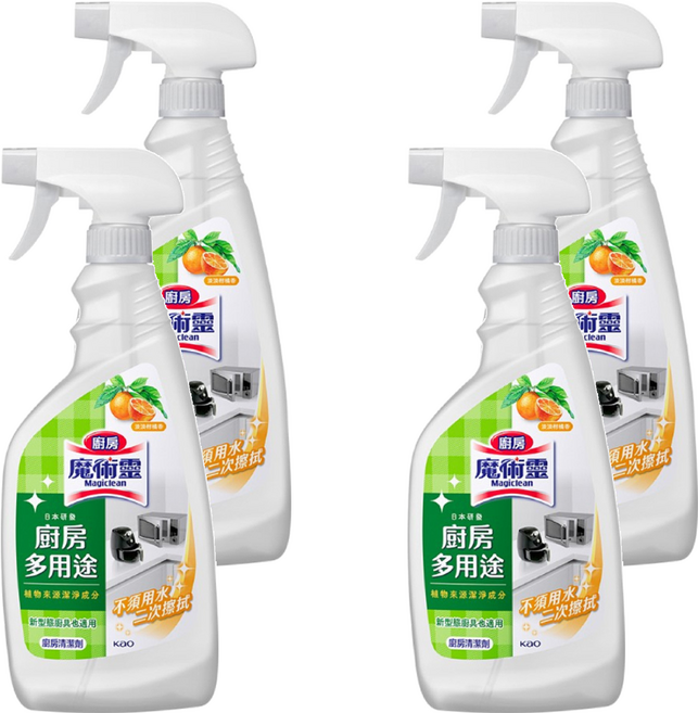Kao 花王 Magiclean 魔術靈 廚房多用途清潔劑, 500ml, 4瓶