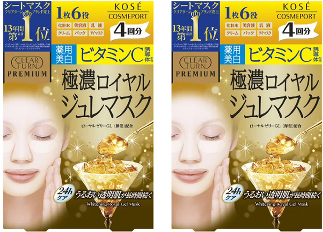 KOSE 高絲 CLEAR TURN 光映透 極上保濕凝凍面膜 美白, 33g, 4入, 2盒