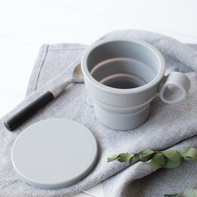 체리하우스 국산 파스텔 실리콘 자바라컵, 그레이, 1개