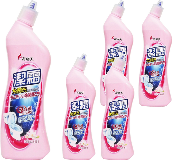 farcent 花仙子 潔霜免刷洗馬桶清潔劑 百花, 500ml, 5瓶