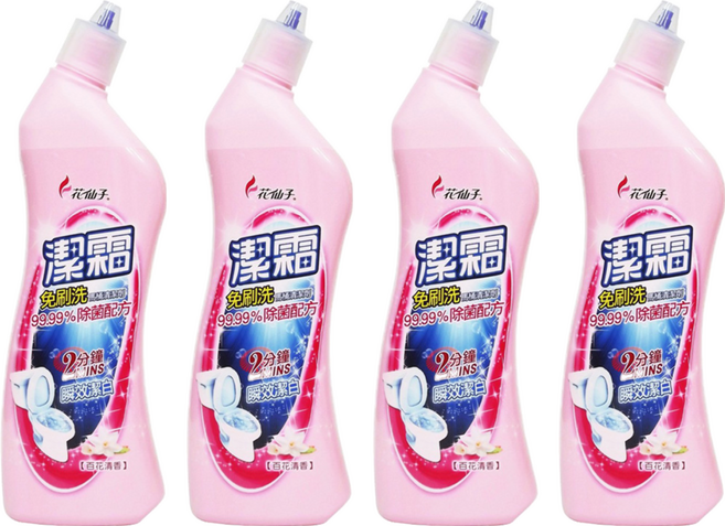 farcent 花仙子 潔霜免刷洗馬桶清潔劑 百花, 500ml, 4瓶