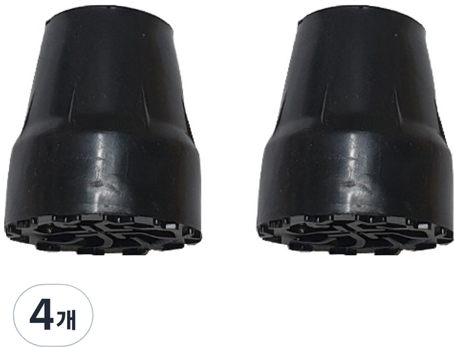 지팡이 고무패킹 19mm, 블랙, 4개