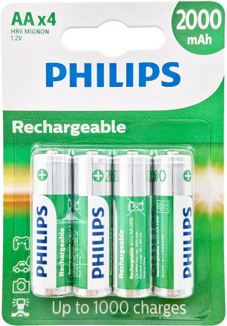 PHILIPS 飛利浦 Multi Life低自放電3號鎳氫充電電池 顏色隨機, 4個, 1組