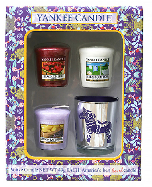 YANKee CANDLe 祈願蠟燭禮盒組, 香味隨機, 蠟燭 款式隨機 + 蠟燭燈座 紫色小馬