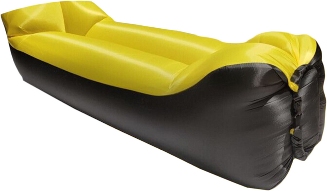 LoHoY 野餐必備草地便攜頭枕款 充氣沙發-輕巧好收納, 黃黑色