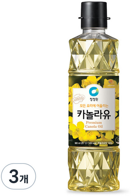 청정원 카놀라유, 900ml, 3개