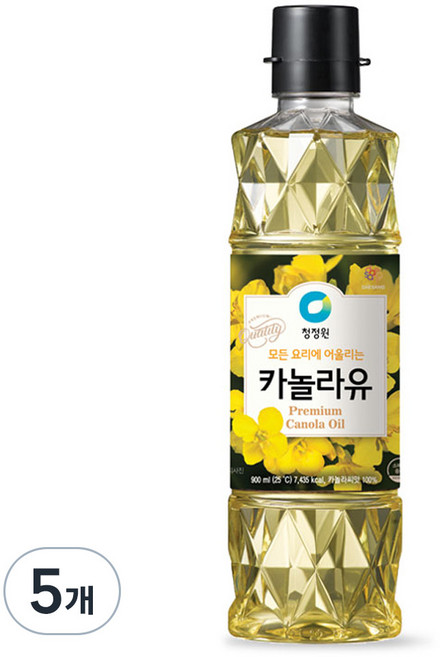 청정원 카놀라유, 900ml, 5개