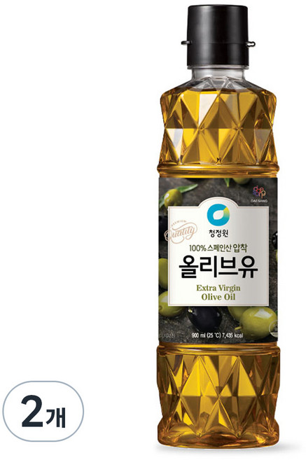 청정원 엑스트라버진 올리브유, 900ml, 2개