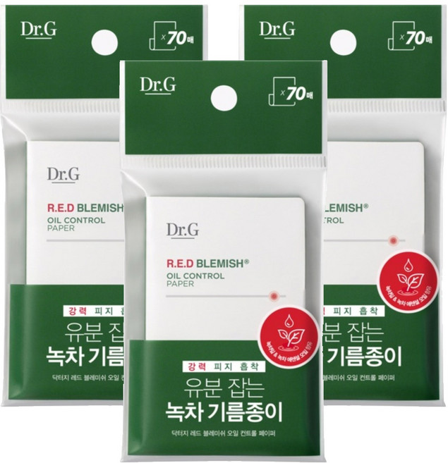 닥터지 레드 블레미쉬 오일 컨트롤 페이퍼, 70개입, 3개
