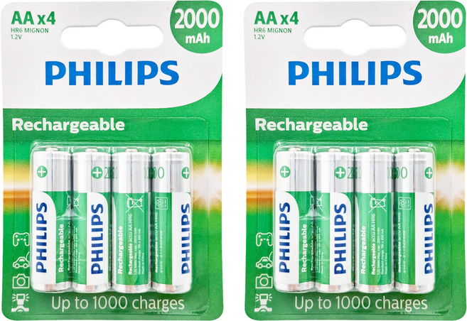 PHILIPS 飛利浦 Multi Life低自放電3號鎳氫充電電池 顏色隨機, 4個, 2組
