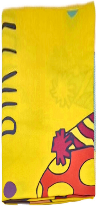 節慶佈置飾品 薄款生日掛布 100 x 70cm 黃底小朋友 3歲以上適用, 黃底