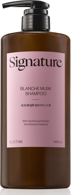 엘라스틴 시그니처 두피케어 손상모발 클리닉 약산성 샴푸 블랑쉬머스크향, 1L, 1개