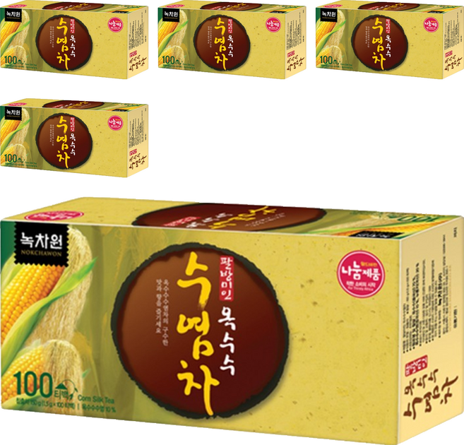 NOKCHAWON 綠茶園 玉米鬚茶, 1.5g, 100包, 5盒
