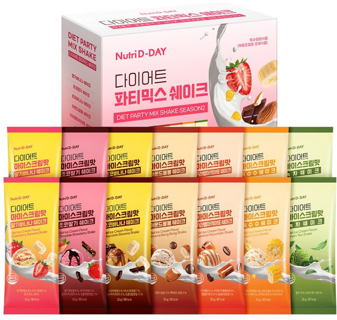 뉴트리디데이 다이어트 파티믹스 쉐이크 7종 세트, 350g, 1세트