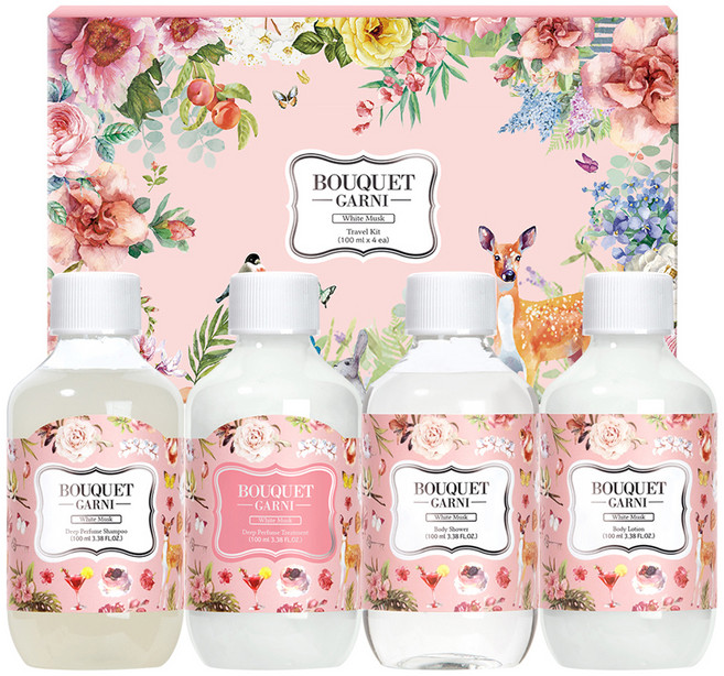 부케가르니 헤어바디 4종 트래블키트 화이트머스크향, 1세트