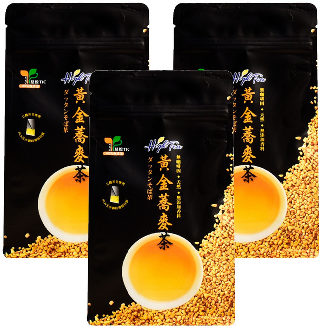 High Tea 伂橙 黃金蕎麥茶 台灣在地 無咖啡因 全年齡適用, 6g, 15包, 3袋
