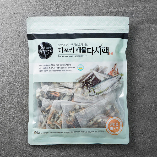 해통령 디포리 해물 다시팩, 16g, 20개입, 1개