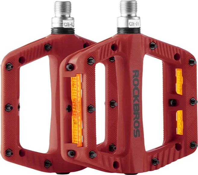 ROCKBROS 洛克兄弟 寬型輕量踏板, 1套, 紅色