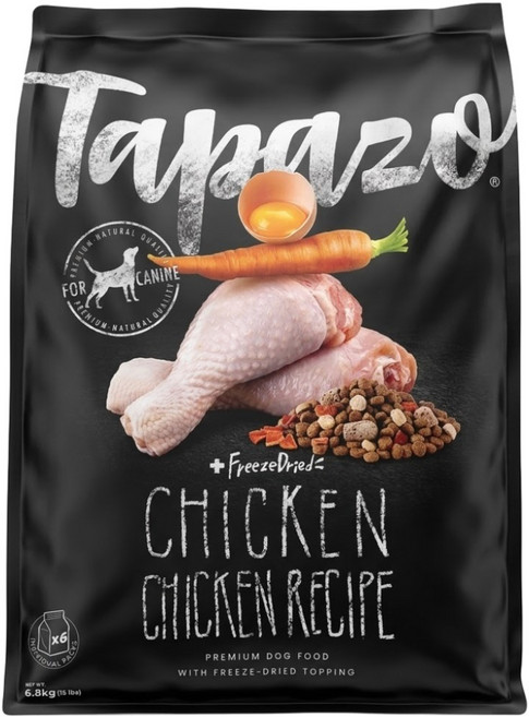 Tapazo 特百滋 熟齡犬 凍乾三重奏主食, 低敏雞肉配方, 6.8kg, 1袋